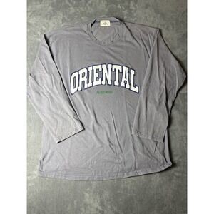Oriental As The Moon Long Sleeve Graphic T-Shirt Gray Seoul